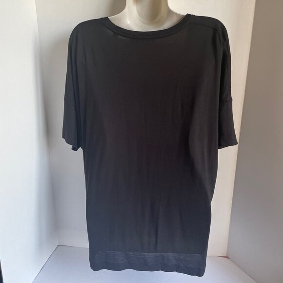 Vince Black V-Neck Short Sleeve Lightweight Jersey T-Shirt Womens Medium - Picture 4 of 7